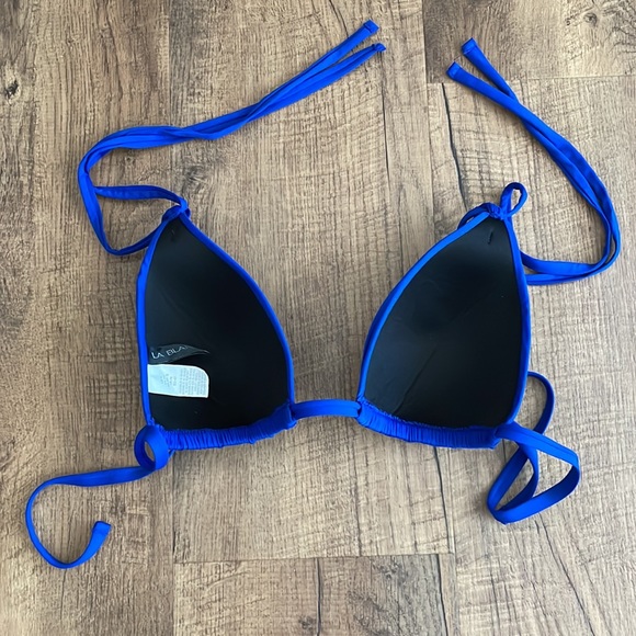 La Blanca Women's Standard Island Goddess Halter Triangle Swimsuit Top Blue 10 - Picture 8 of 12